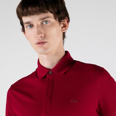  Lacoste Paris Erkek Regular Fit Bordo Polo