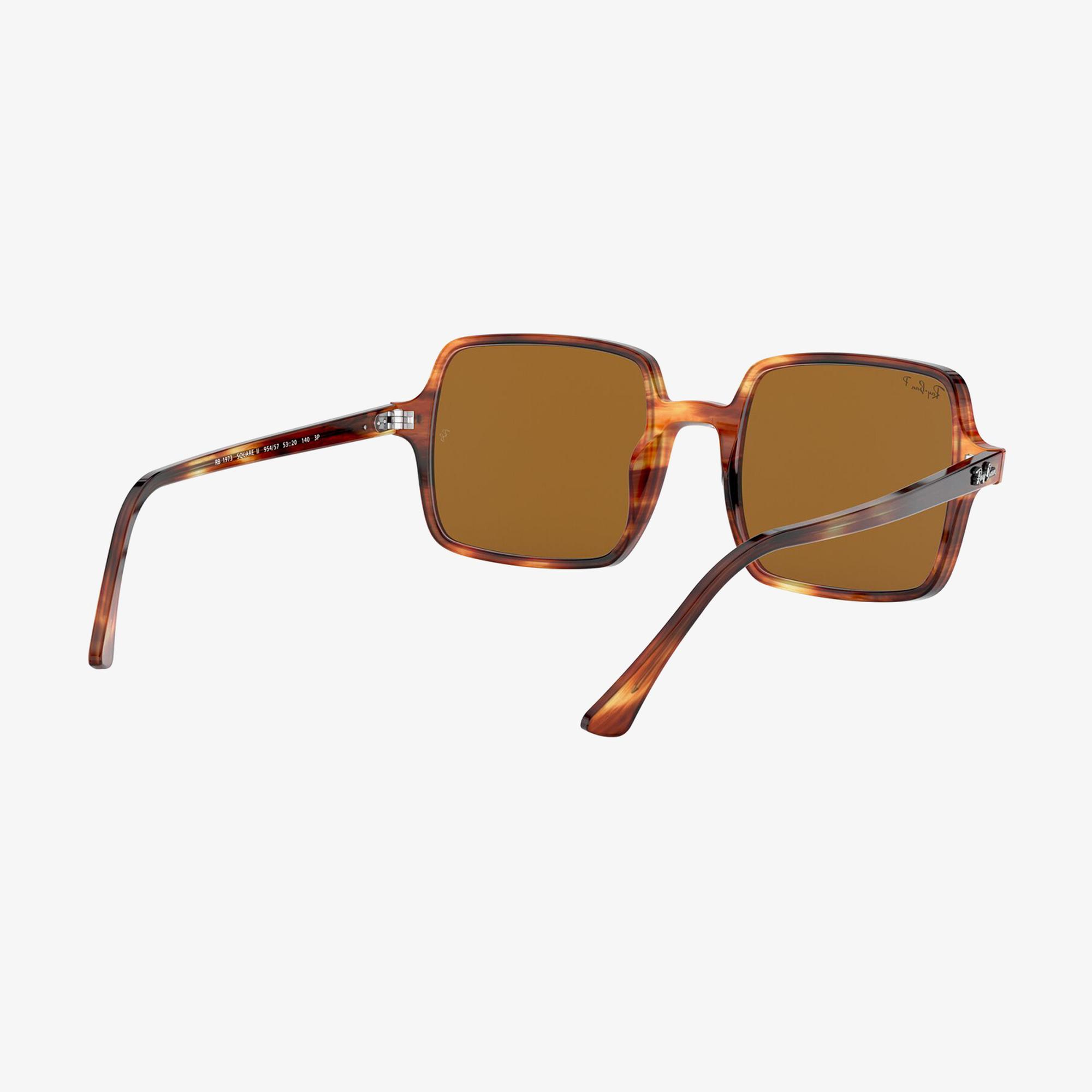 RAY-BAN 0RB1973 Square II Kadın Stripped Havana Güneş Gözlüğü