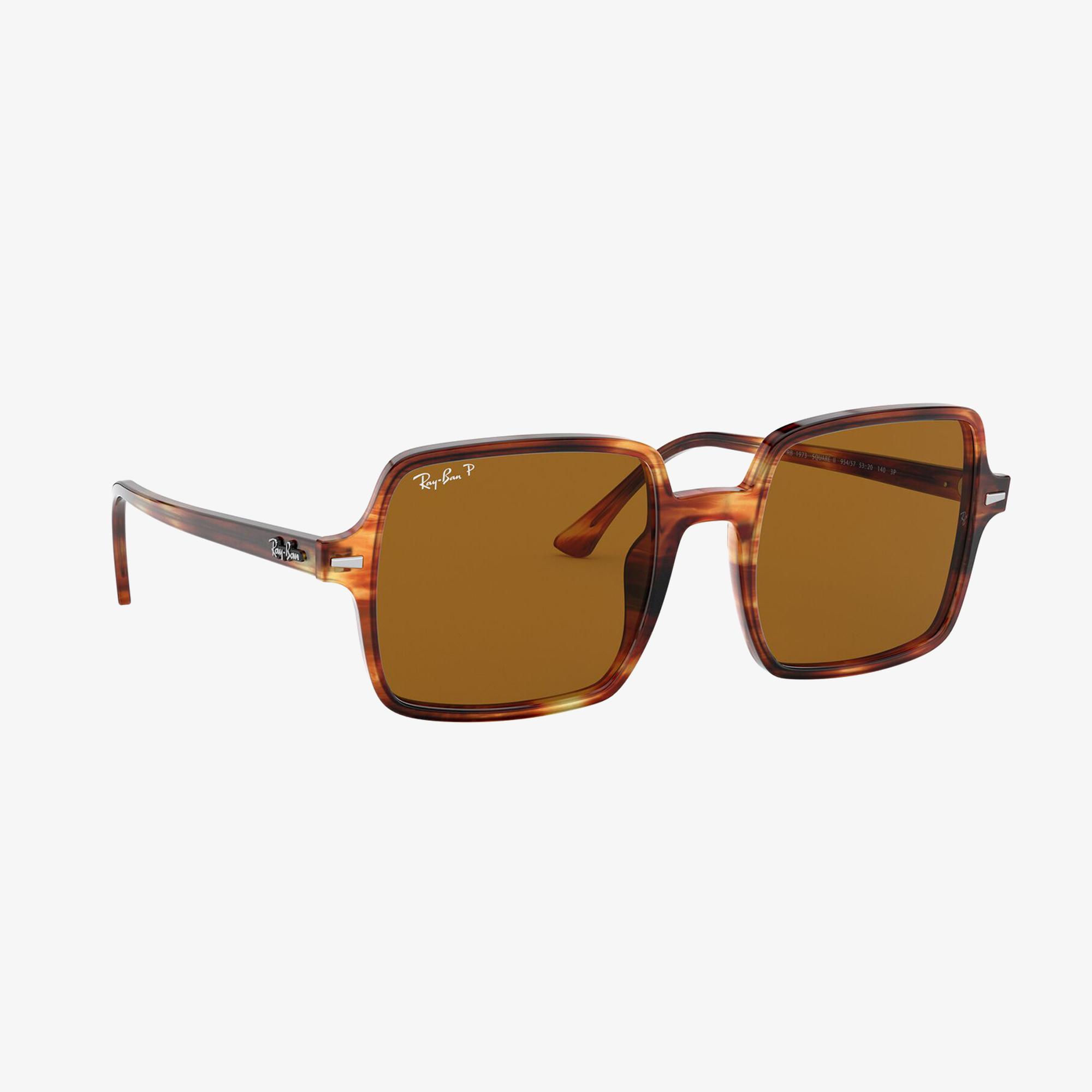 RAY-BAN 0RB1973 Square II Kadın Stripped Havana Güneş Gözlüğü
