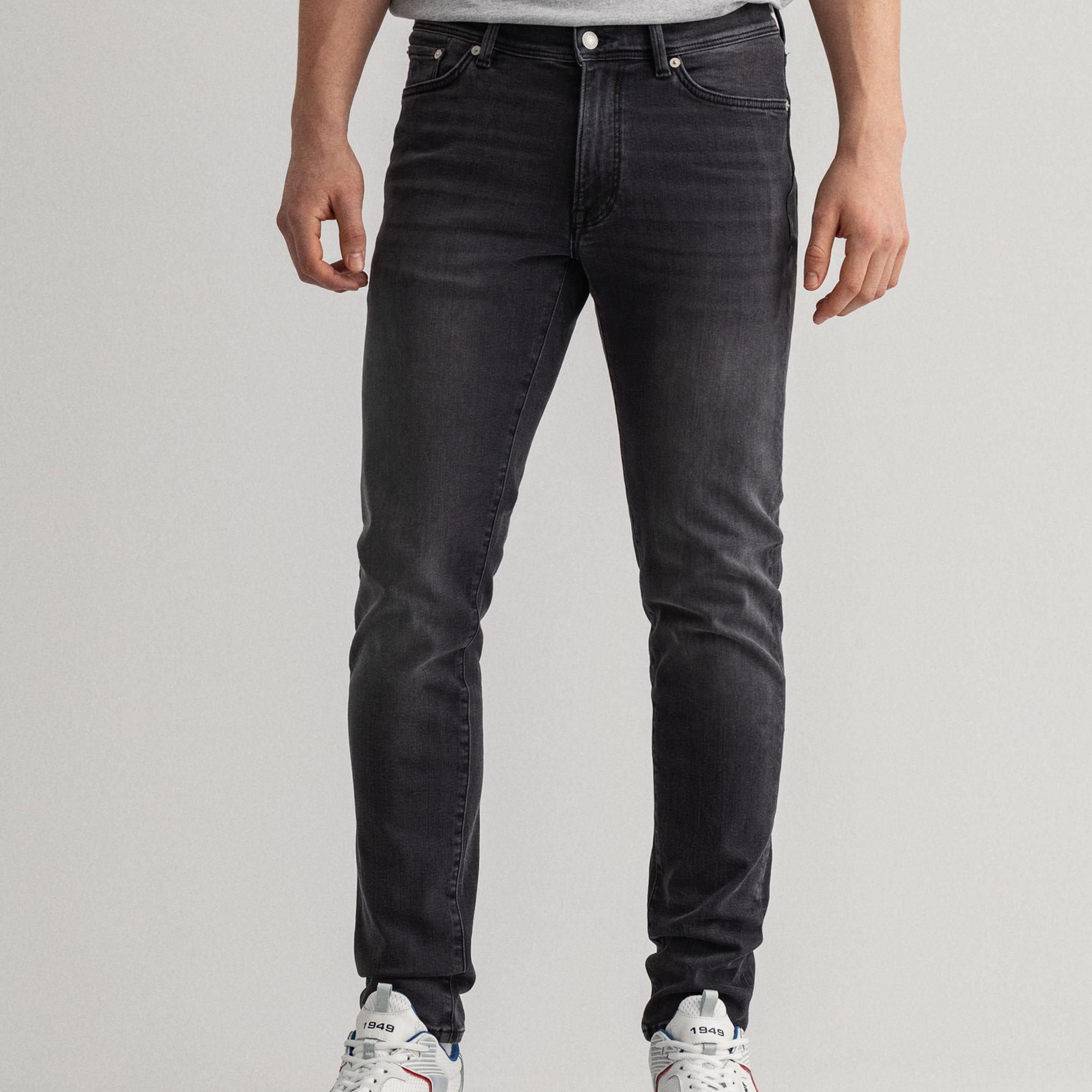 GANT Erkek Siyah Extra Slim Fit Jean Pantolon