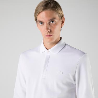  Lacoste Erkek Regular Fit Uzun Kollu Beyaz Polo