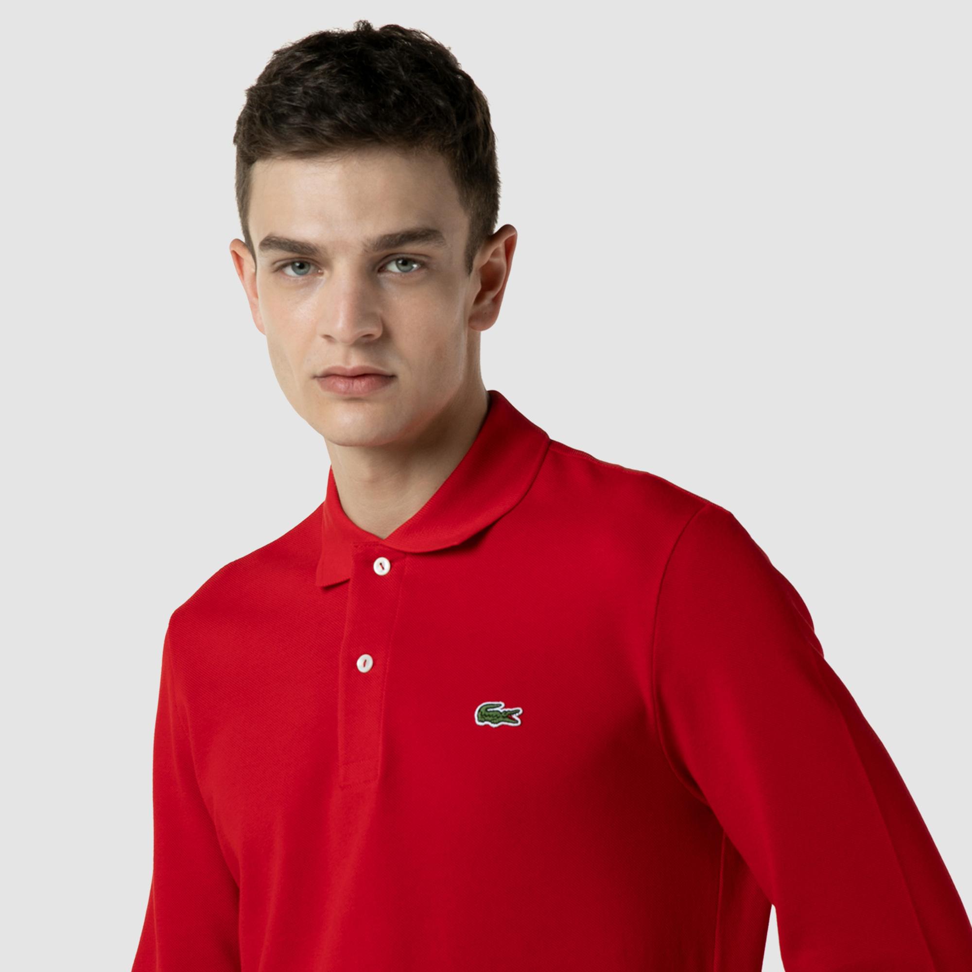Lacoste Erkek Classic Fit Uzun Kollu Kırmızı Polo