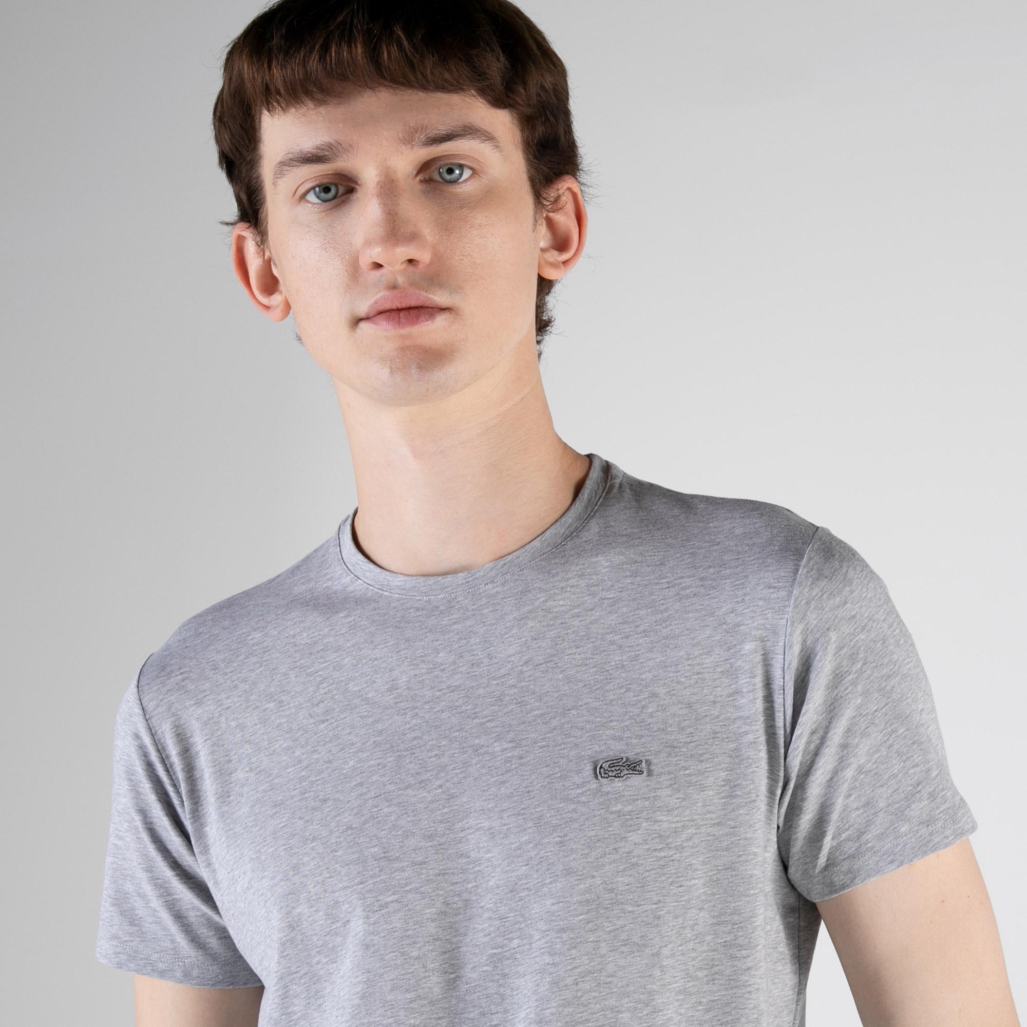 Lacoste Erkek Slim Fit Bisiklet Yaka Gri T-Shirt