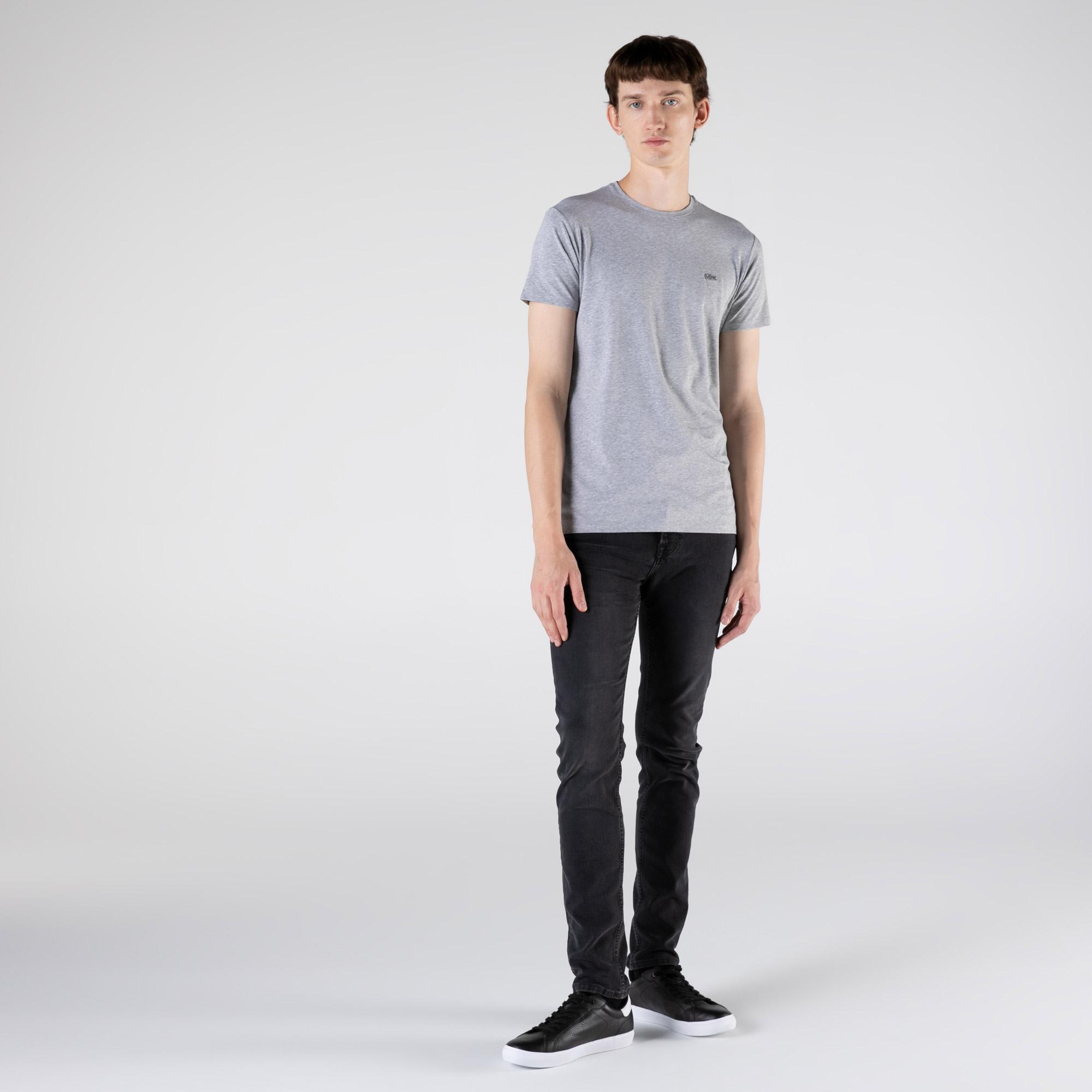 Lacoste Erkek Slim Fit Bisiklet Yaka Gri T-Shirt