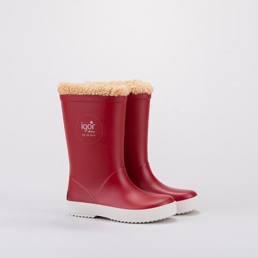 Igor Splash Nautico Borreguito Çocuk Kırmızı Çizme