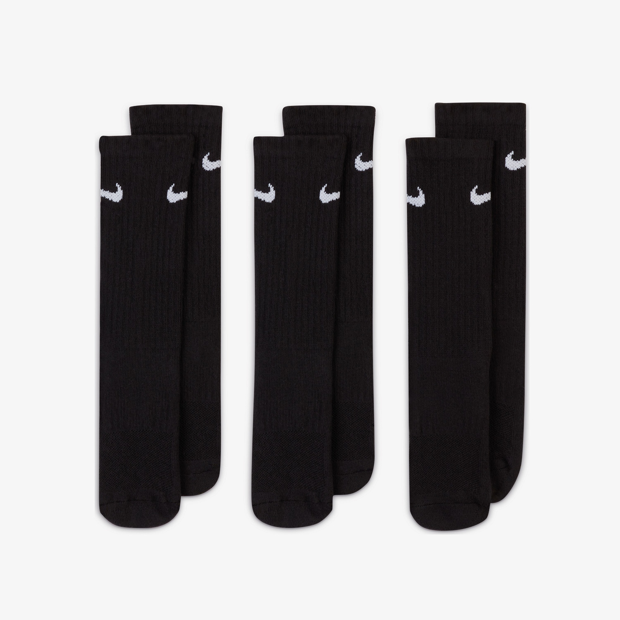 Nike Everyday Cush Crew 3'lü Çocuk Siyah Çorap