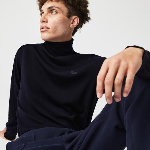  Erkek Regular Fit Boğazlı Yaka Lacivert Kazak