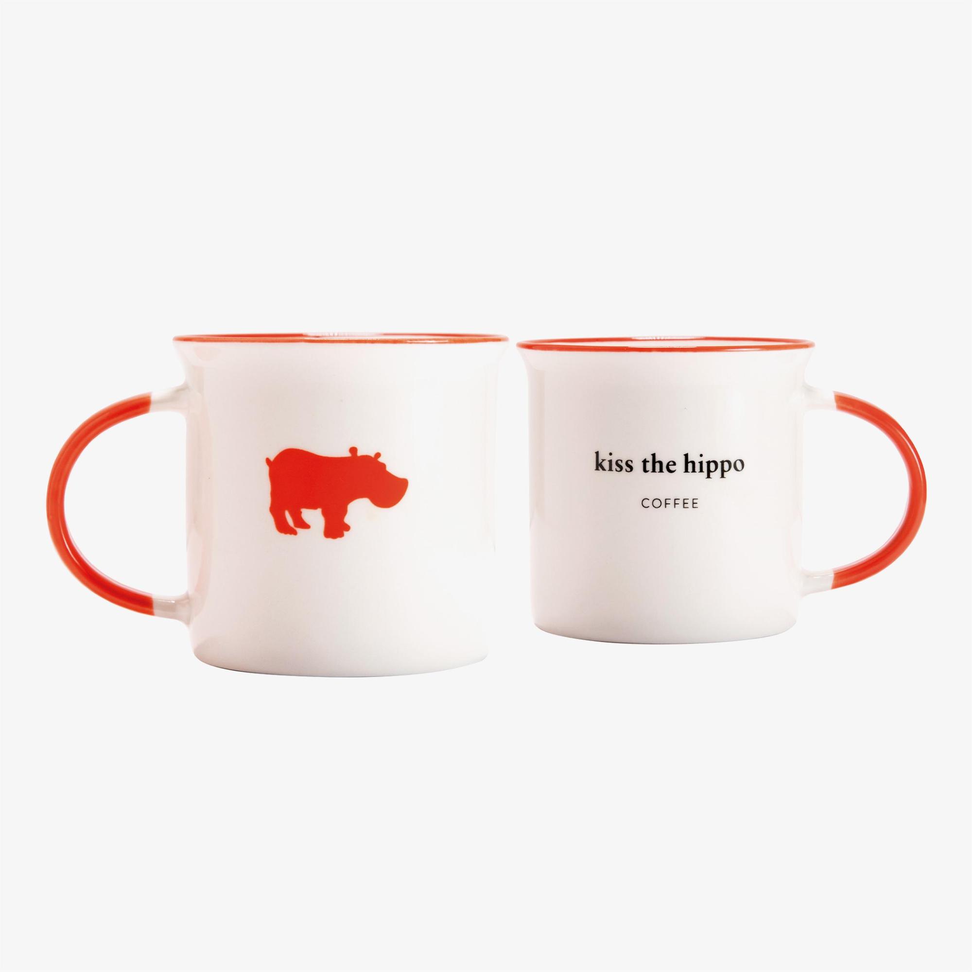 Kiss The Hippo Ceramic Mug Beyaz Kupa