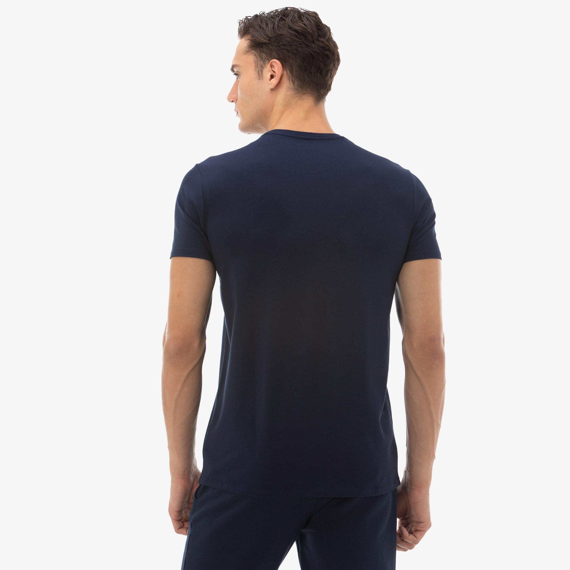 Lacoste Erkek Slim Fit Bisiklet Yaka Lacivert T-Shirt