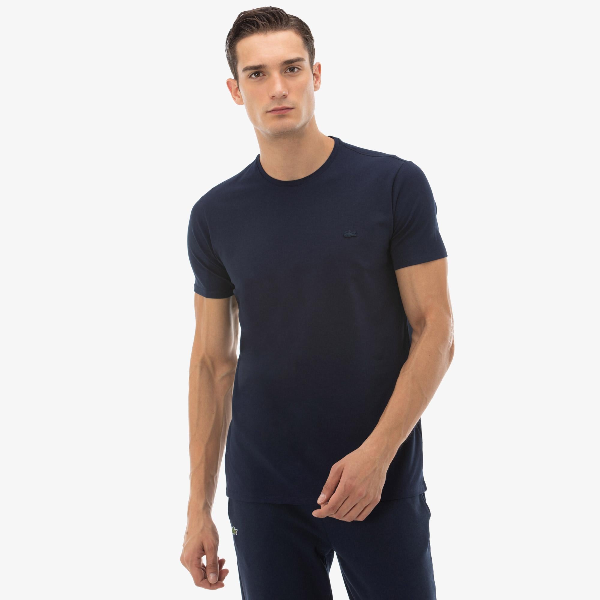 Lacoste Erkek Slim Fit Bisiklet Yaka Lacivert T-Shirt