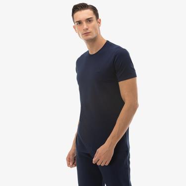  Lacoste Erkek Slim Fit Bisiklet Yaka Lacivert T-Shirt