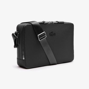  Lacoste Chantaco Erkek Deri Siyah Postacı Çantası