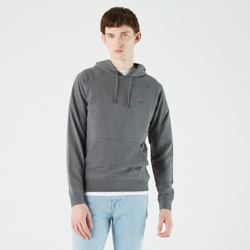  Lacoste Erkek Regular Fit Kapüşonlu Koyu Gri Sweatshirt