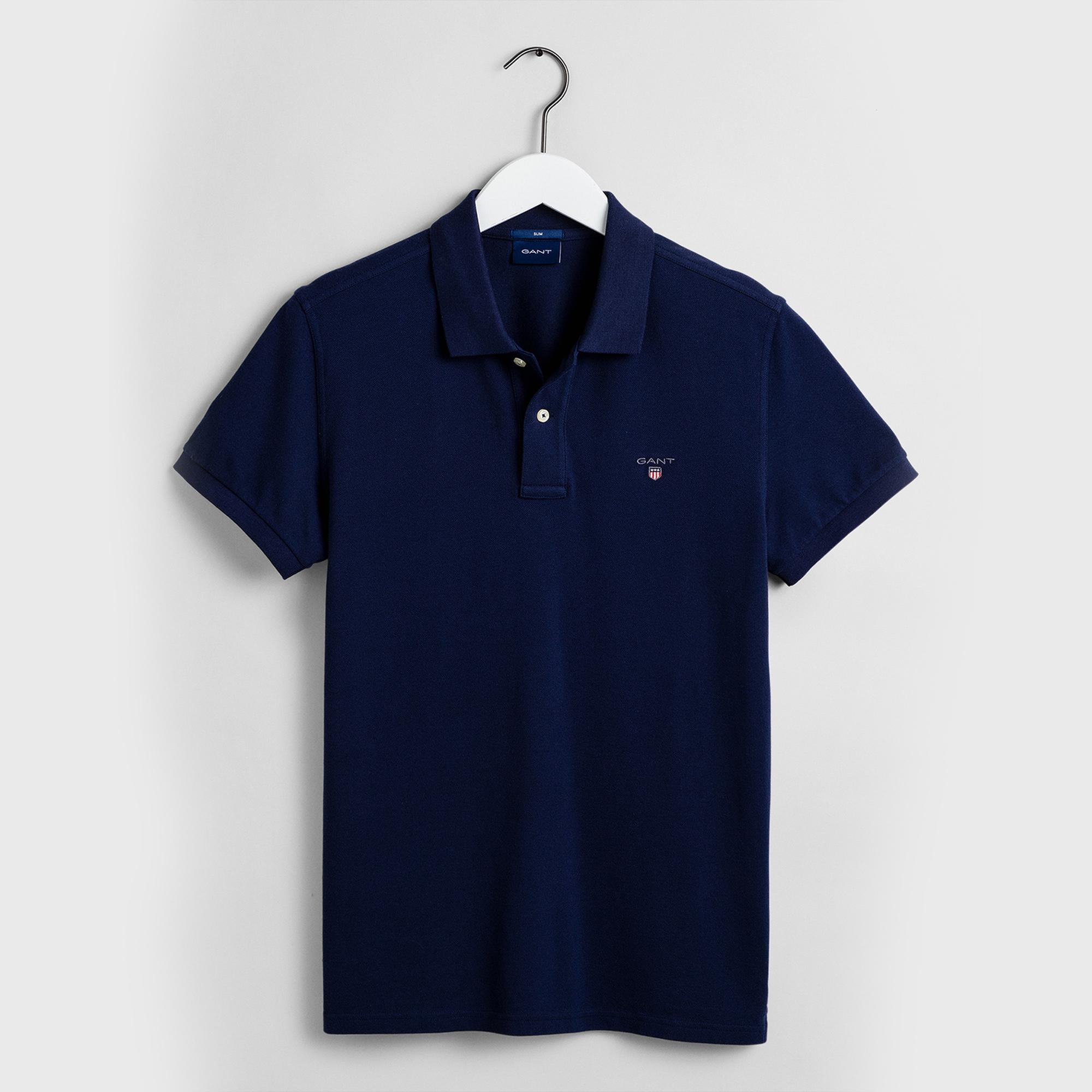 GANT Erkek Lacivert Slim Fit Polo