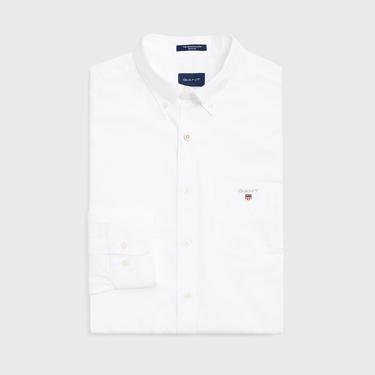  GANT Erkek Beyaz Regular Fit Düğmeli Yaka Broadcloth Gömlek