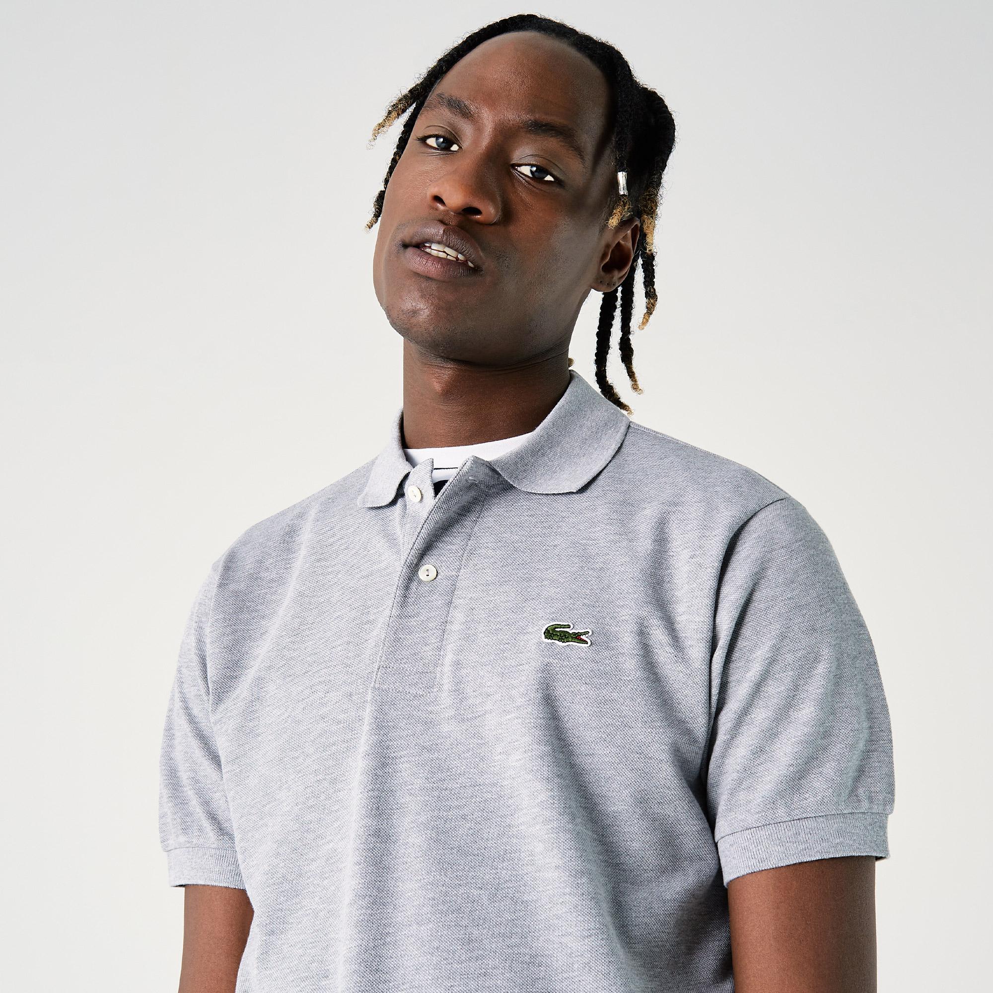 Lacoste Erkek Slim Fit Marl L.12.12 Açık Gri Polo