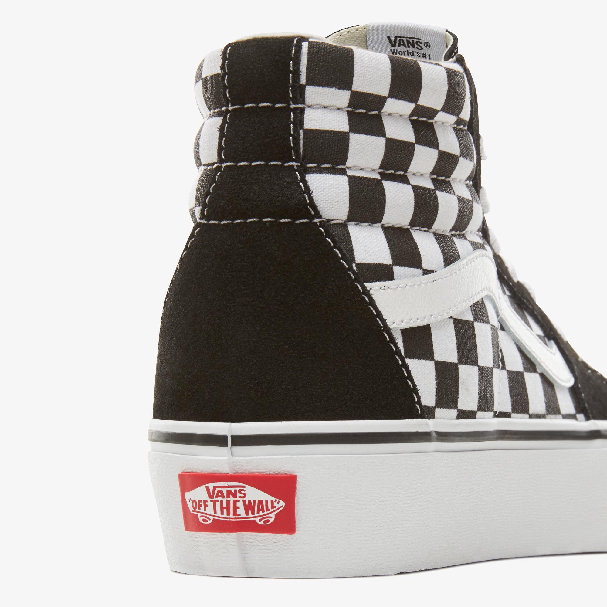 Vans Checkerboard Sk8-HI Platform 2.0 Siyah - Beyaz Kadın Sneaker