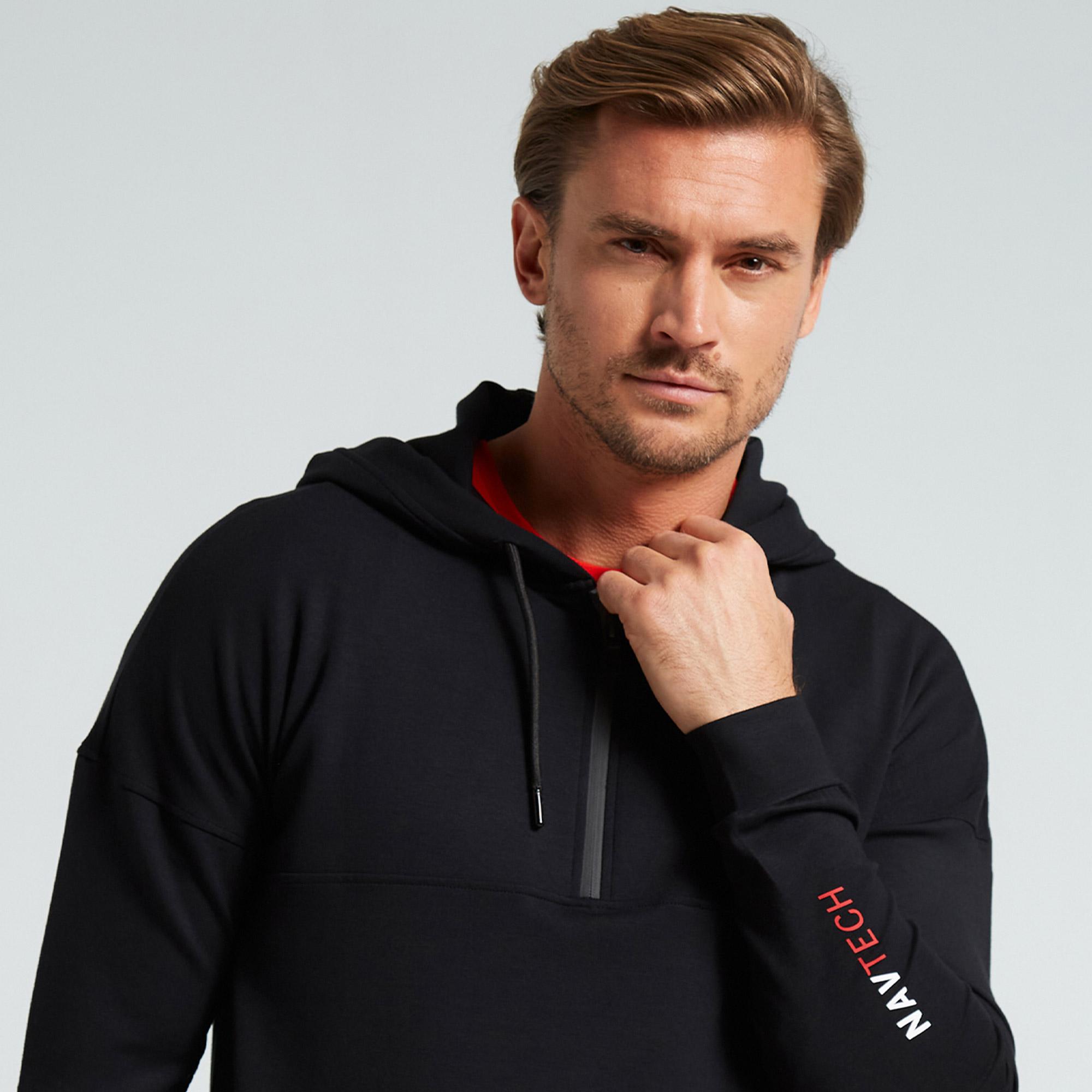 Nautica Erkek Siyah Standart Fit Sweatshirt