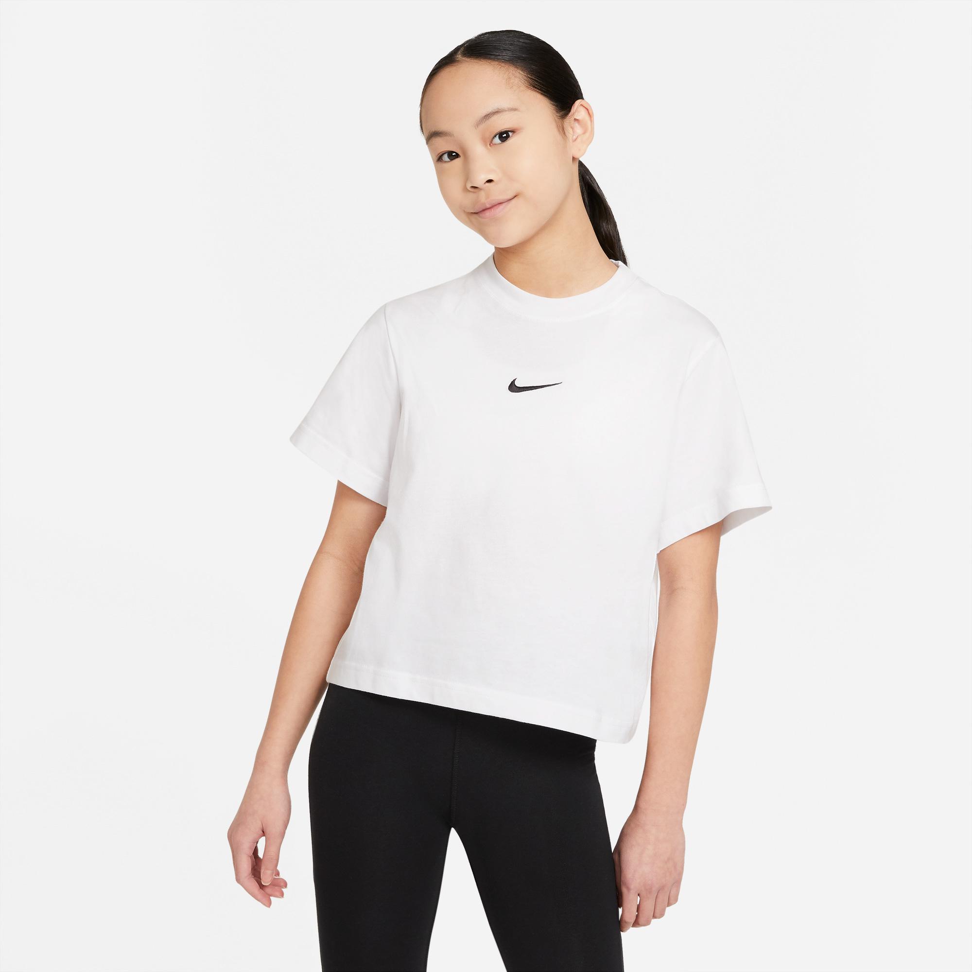 Nike Sportswear Essential Ss Boxy Çocuk Beyaz T-Shirt