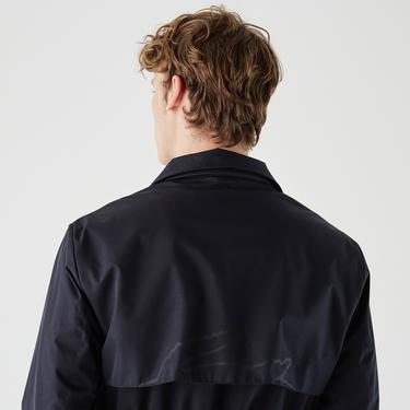  Erkek Regular Fit Kapüşonlu  Baskılı Lacivert Yağmurluk