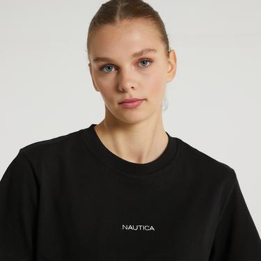  Nautica Kadın Siyah Relaxed Fit T-Shirt