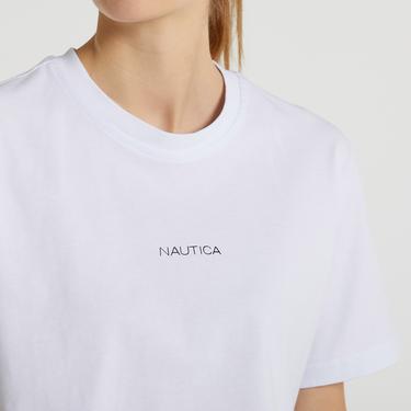  Nautica Kadın Beyaz Relaxed Fit T-Shirt