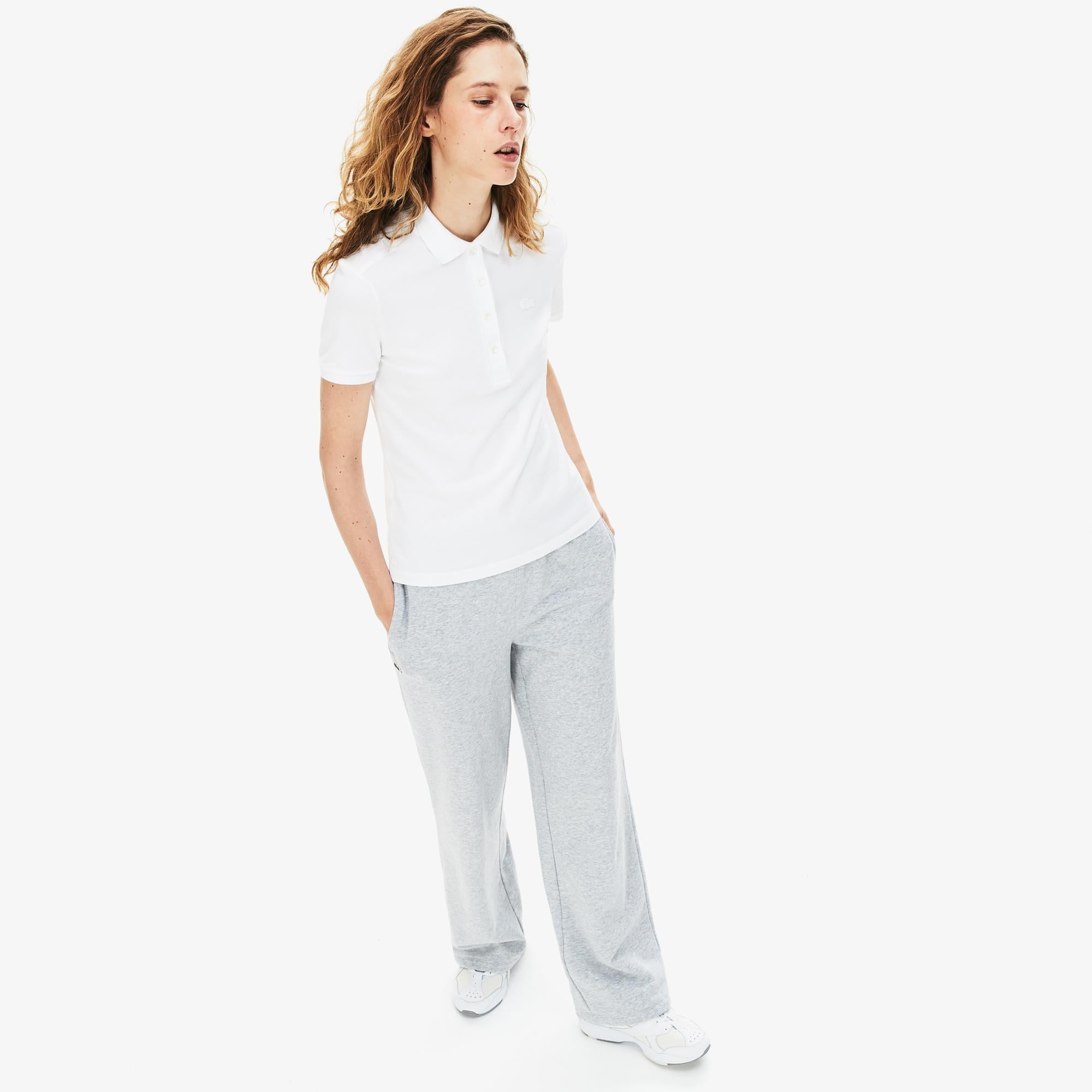 Lacoste L.12.D Kadın Slim Fit Beyaz Polo