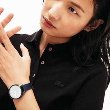  Lacoste L.12.D Kadın Slim Fit Siyah Polo