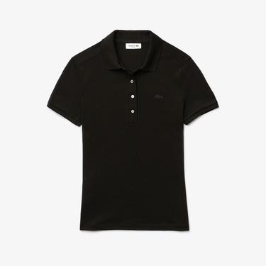  Lacoste L.12.D Kadın Slim Fit Siyah Polo