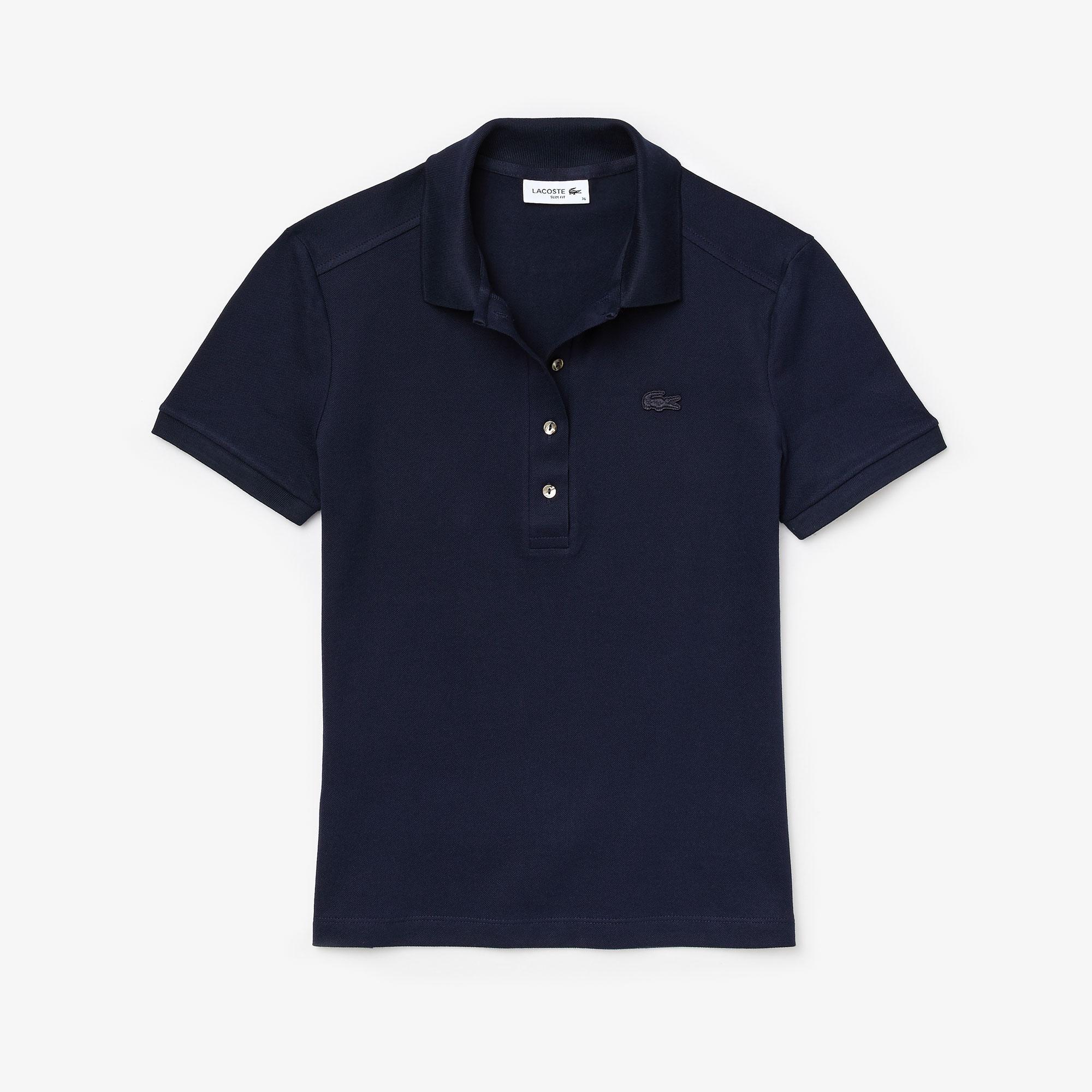 Lacoste L.12.D Kadın Slim Fit Lacivert Polo