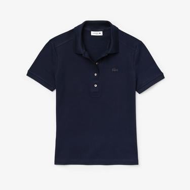  Lacoste L.12.D Kadın Slim Fit Lacivert Polo