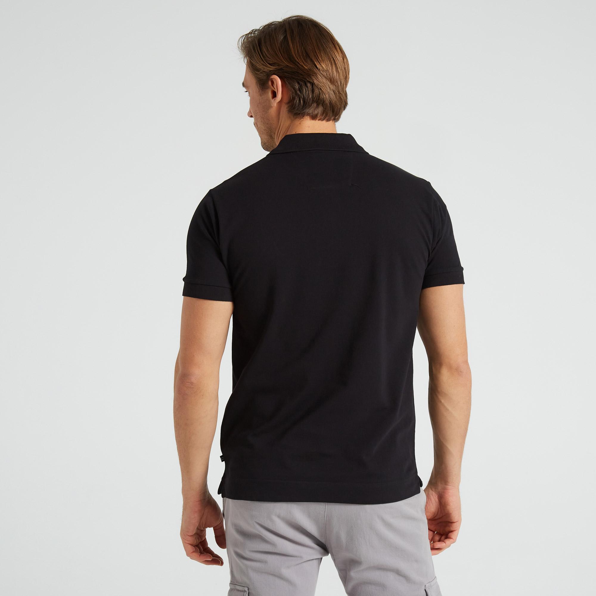 Nautica Erkek Siyah Classic Fit Kısa Kollu Polo Yaka T-Shirt