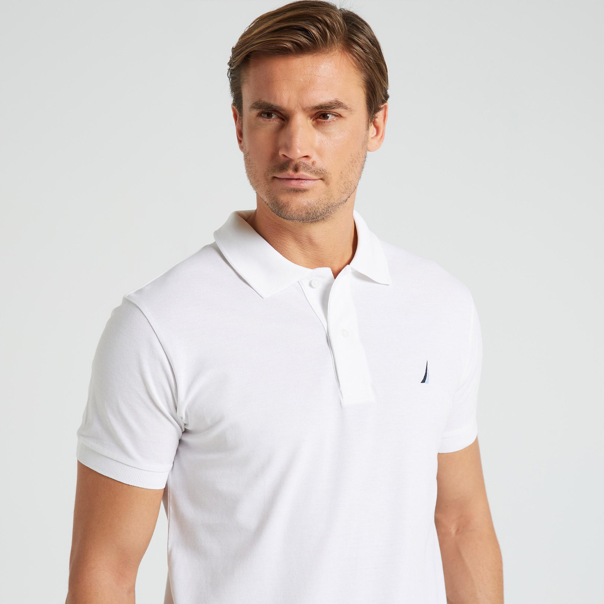 Nautica Erkek Beyaz Classic Fit Kısa Kollu Polo Yaka T-Shirt