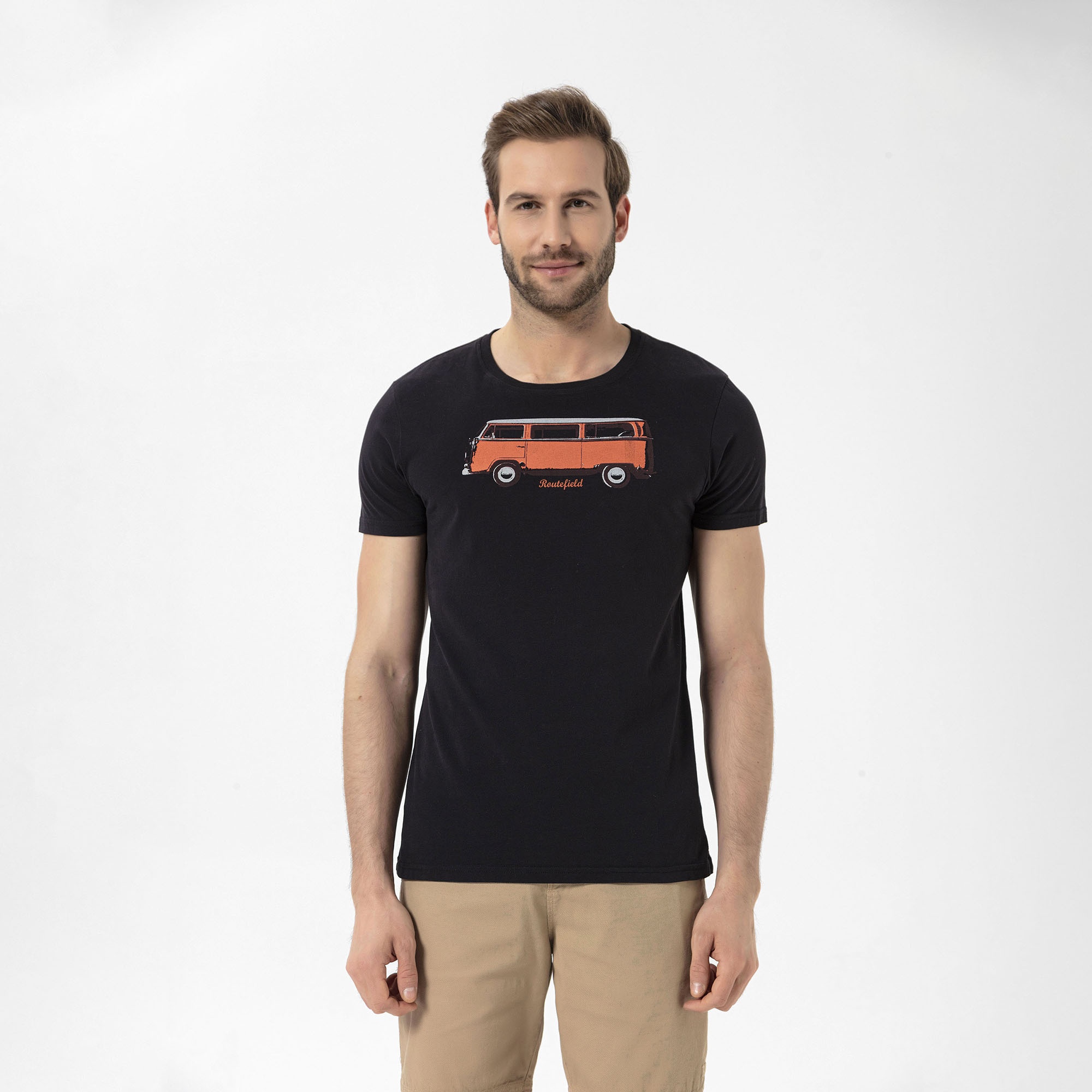 Routefield Theory Erkek Siyah Tişört