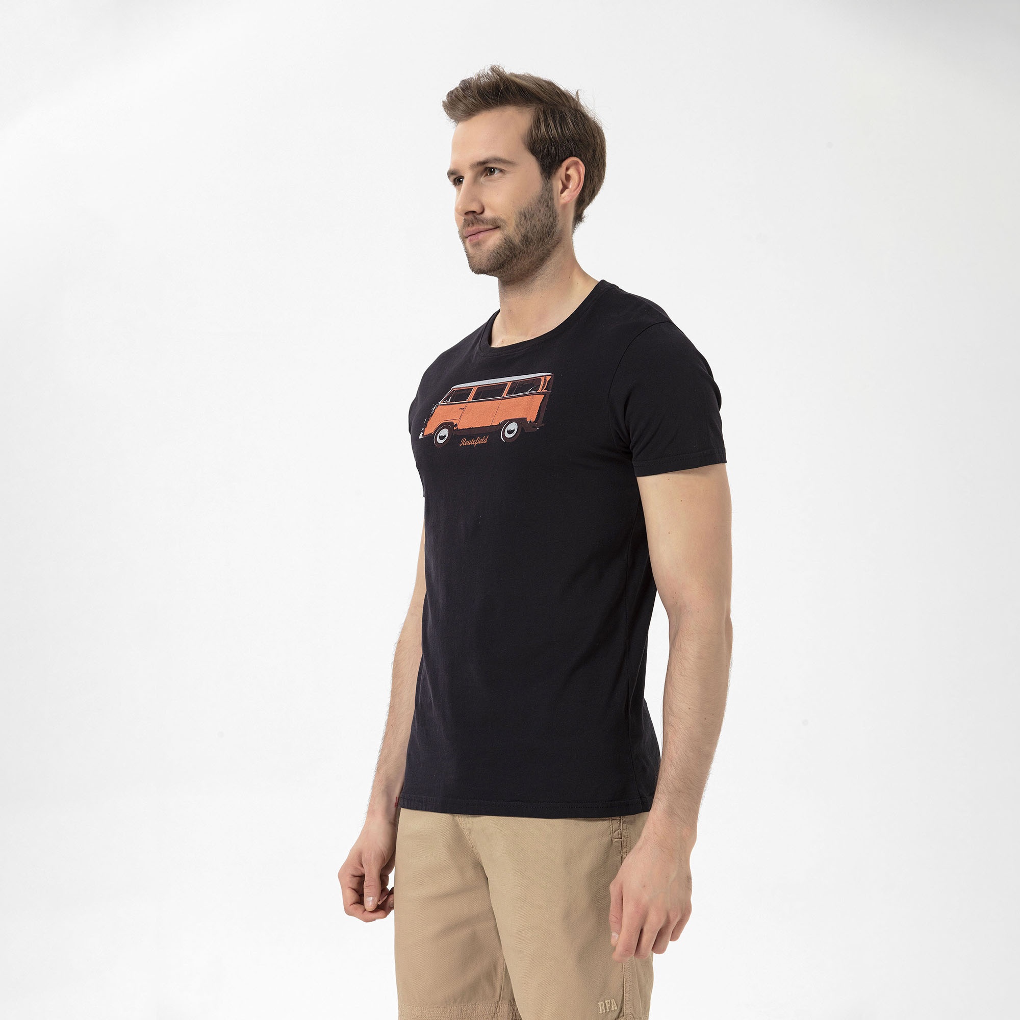 Routefield Theory Erkek Siyah Tişört