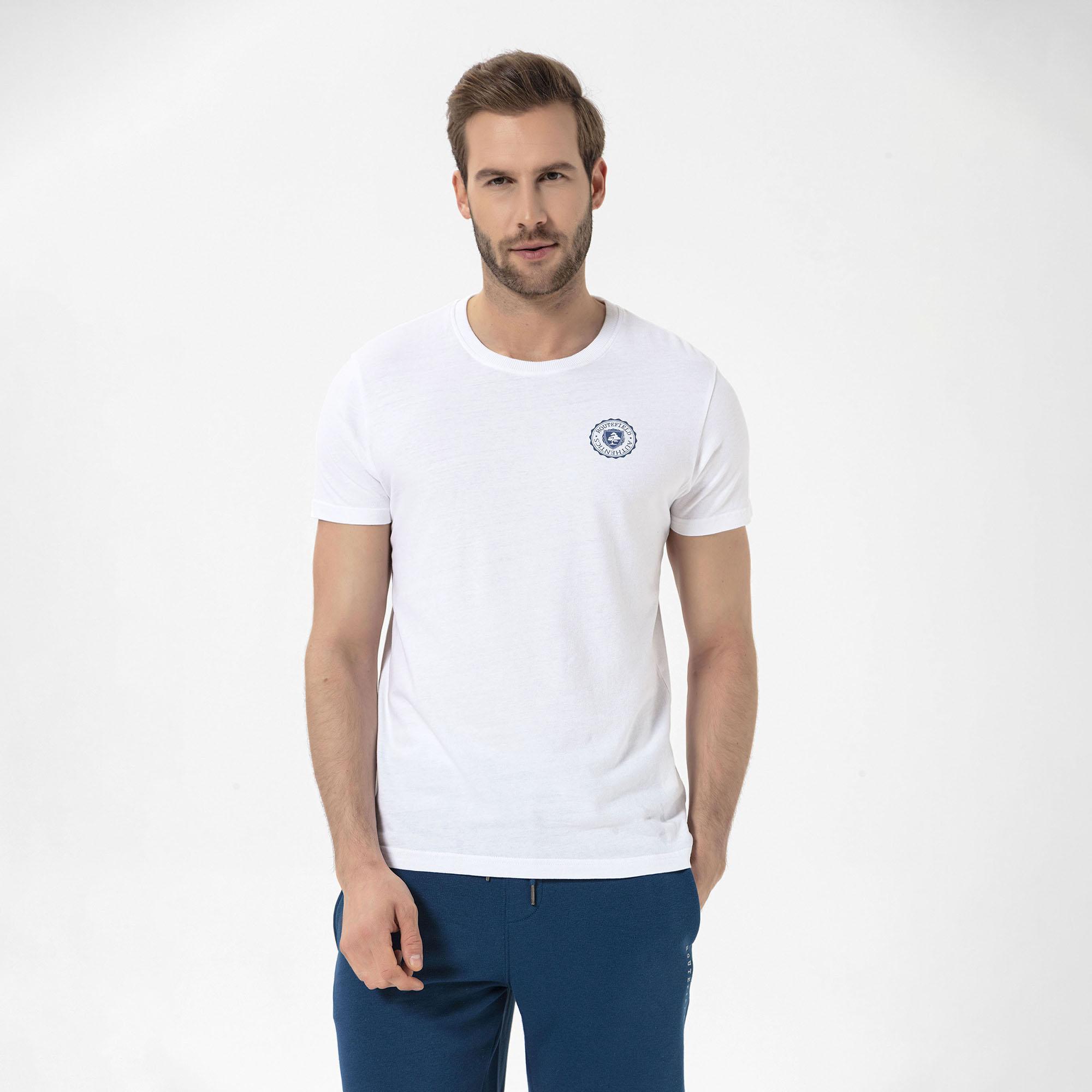 Routefield Timothy Erkek Beyaz Tişört