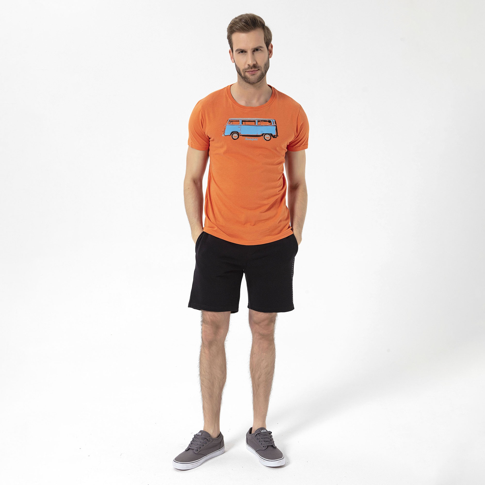 Routefield Theory Erkek Turuncu Tişört