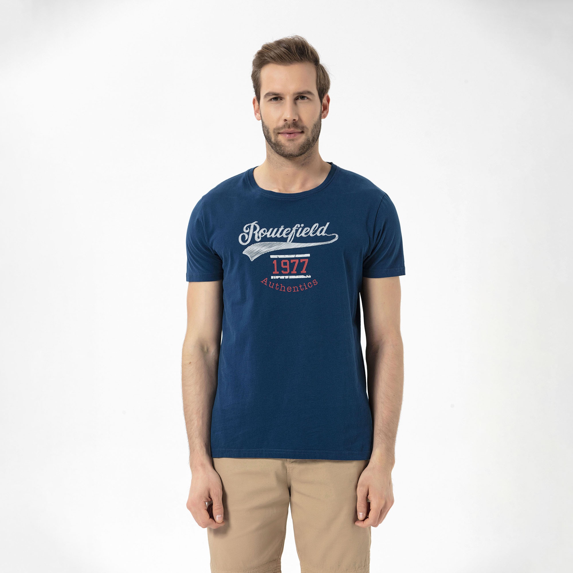 Routefield Trophy Erkek Mavi Tişört