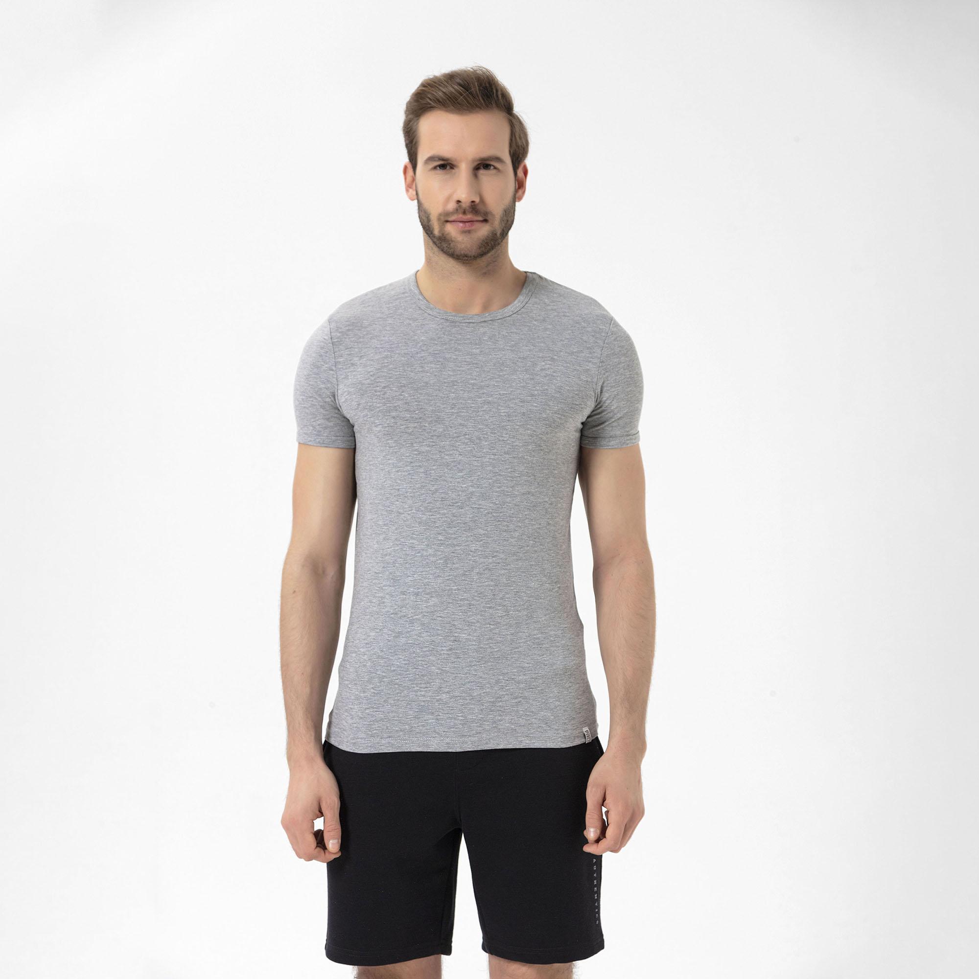 Routefield Tim Erkek Gri Tişört