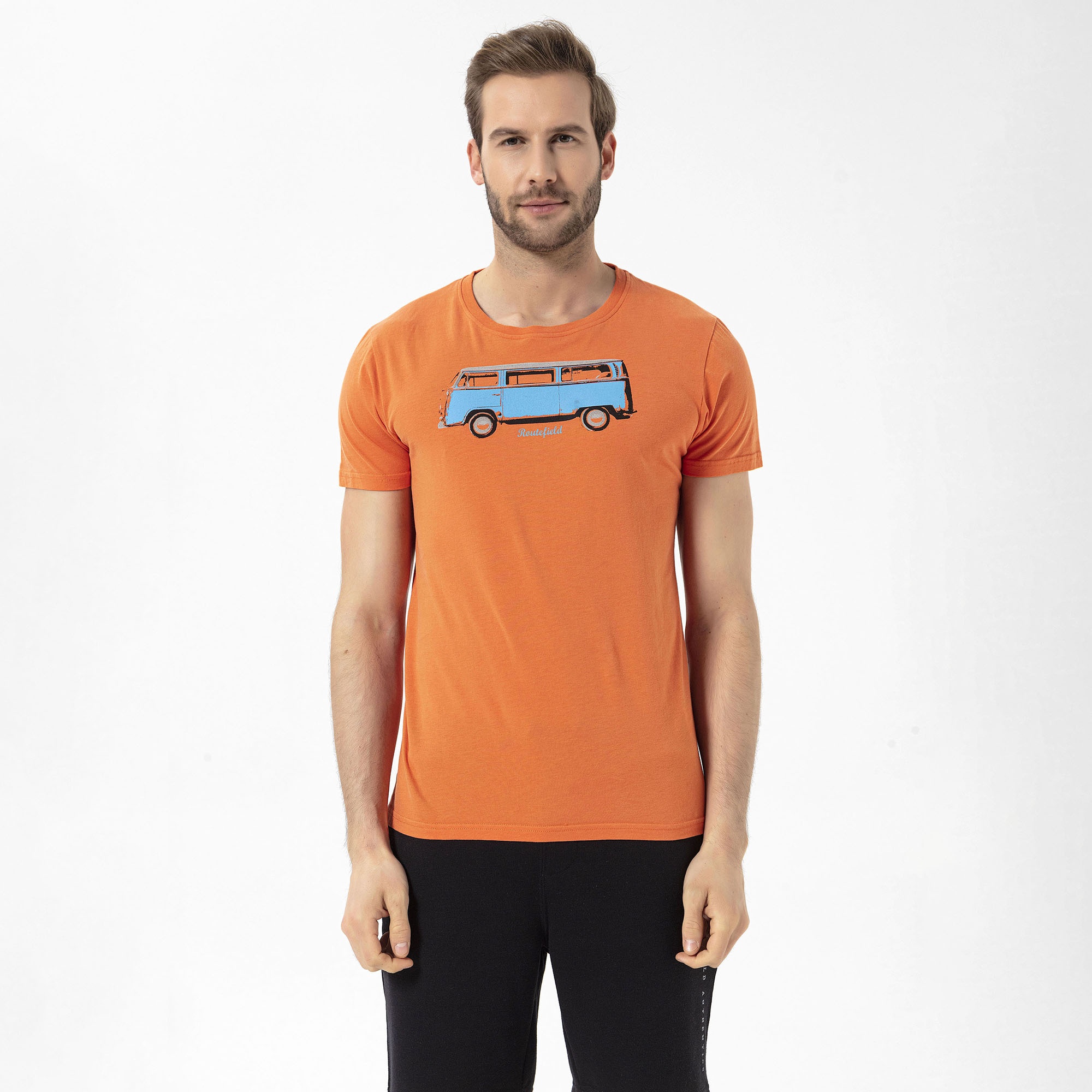 Routefield Theory Erkek Turuncu Tişört