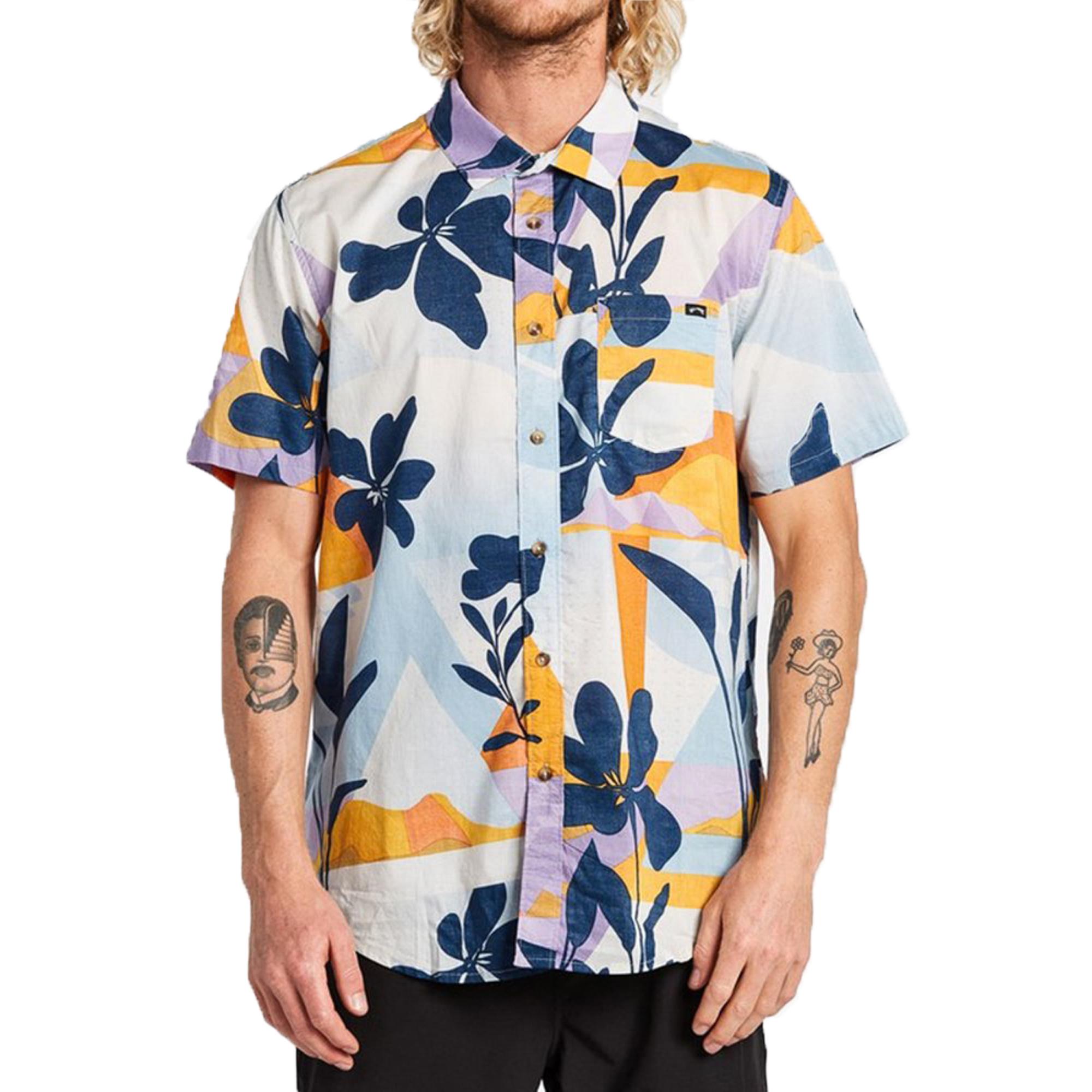 Billabong Sundays Floral Ss Erkek Mavi Gömlek