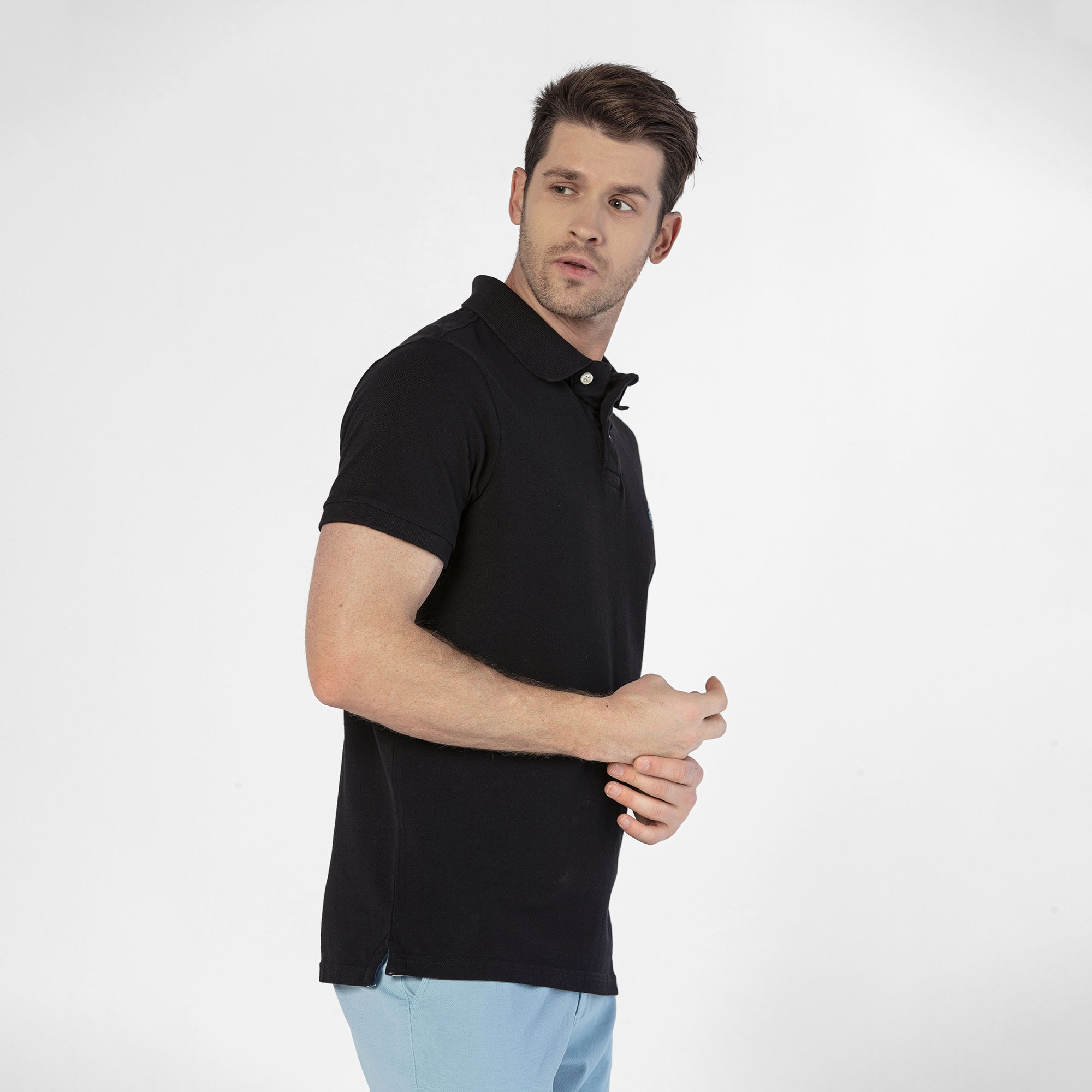 Routefield Patriot Erkek Siyah Polo Tişört