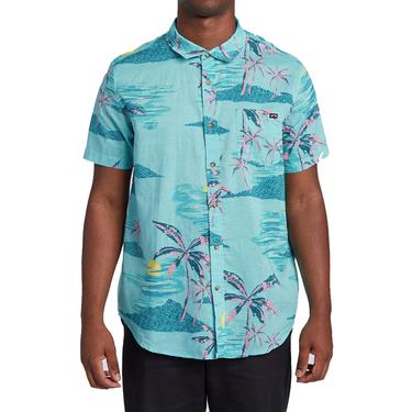  Billabong Sundays Floral Ss Erkek Yeşil Gömlek