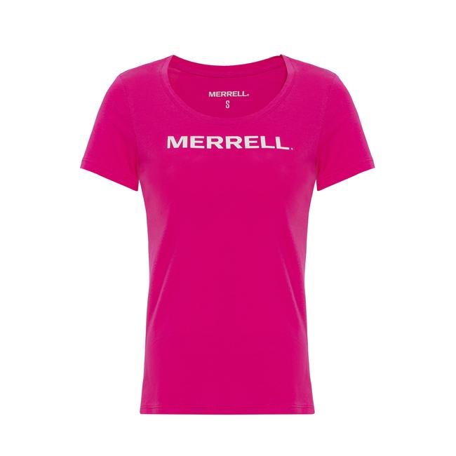  Merrell Logo Kadın Pembe Tişört