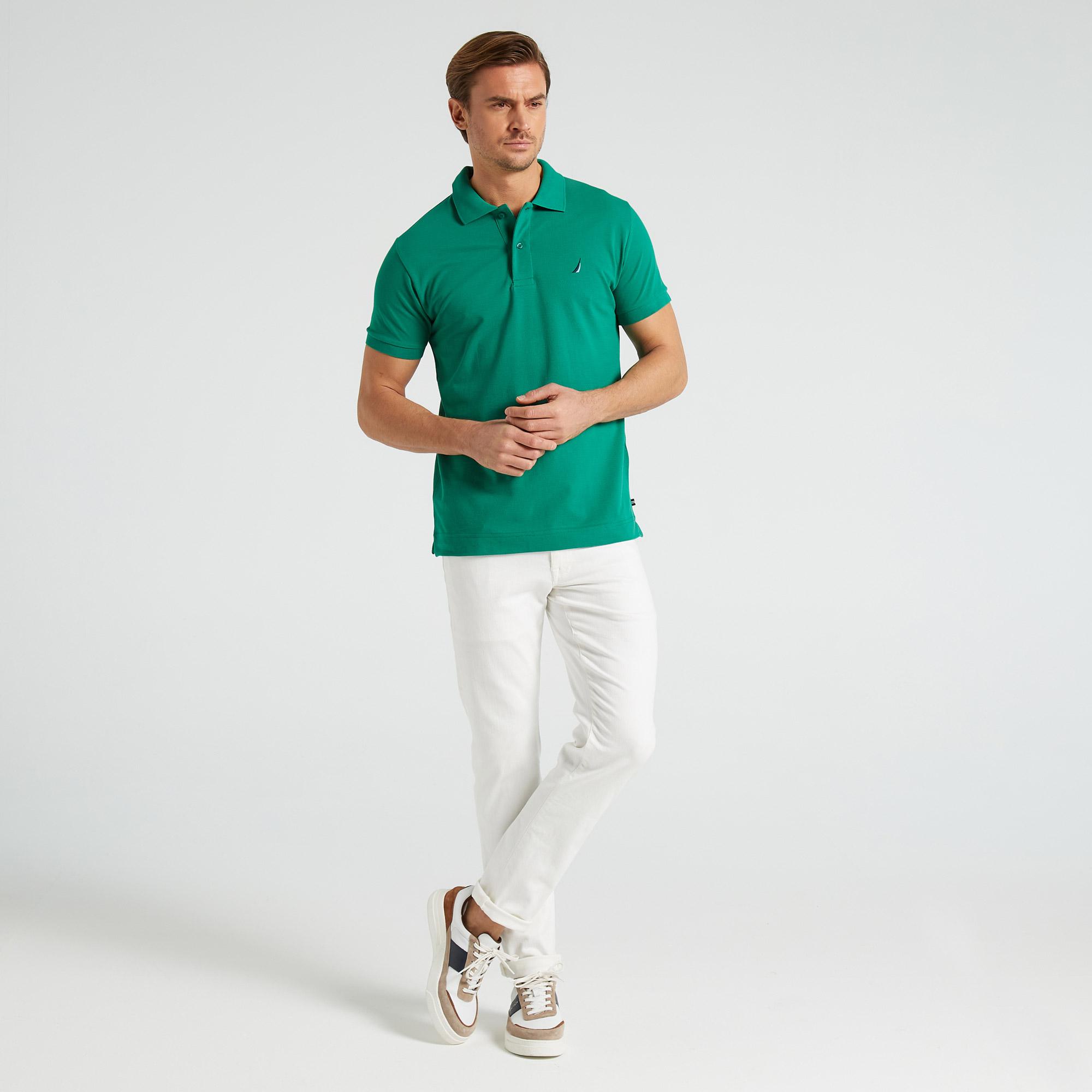 Nautica Erkek Yeşil Classic Fit Kısa Kollu Polo Yaka T-Shirt
