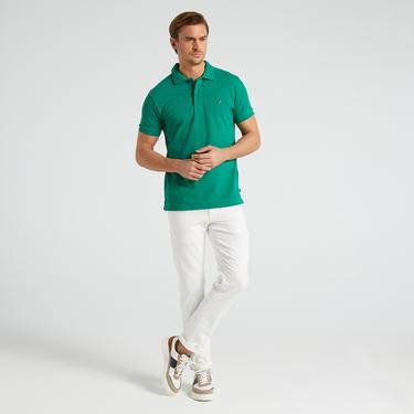  Nautica Erkek Yeşil Classic Fit Kısa Kollu Polo Yaka T-Shirt