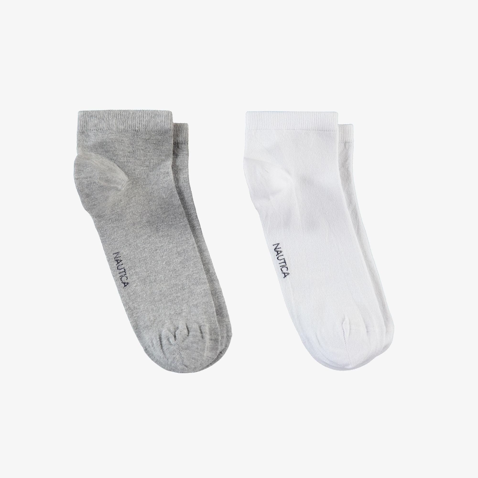 Nautica Unisex Gri Beyaz 2li Çorap