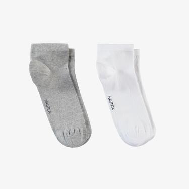  Nautica Unisex Gri Beyaz 2li Çorap