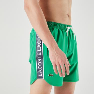  Lacoste Erkek Baskılı Yeşil Mayo Şort