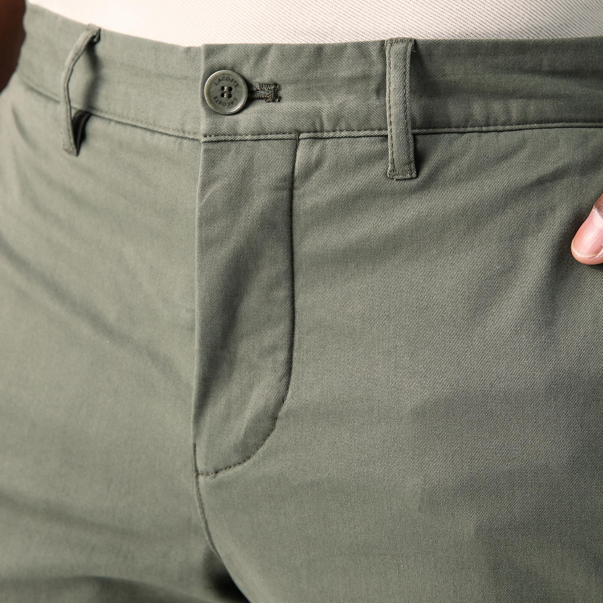 Erkek Slim Fit Koyu Yeşil Bermuda